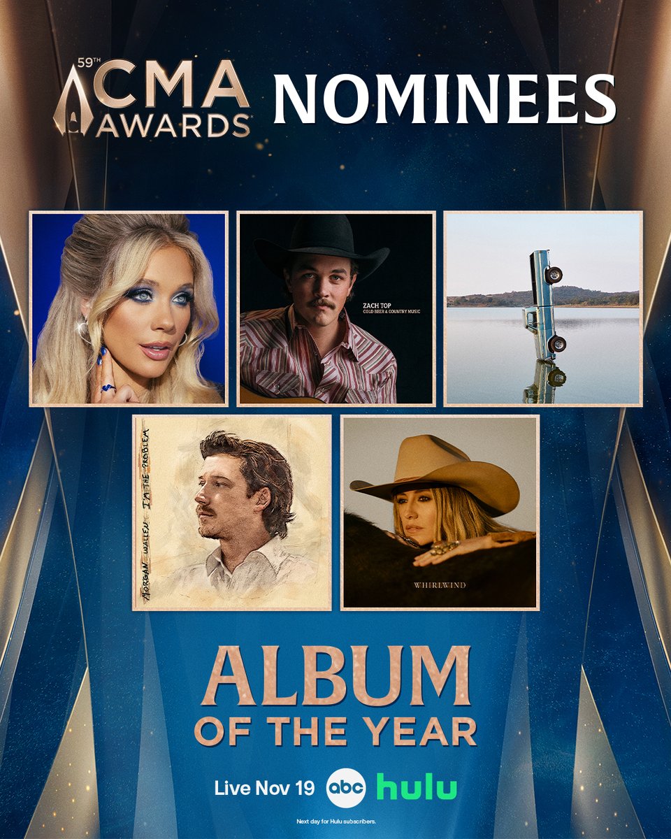 KBAYCountry's tweet photo. This year's CMA Awards nominee lineups are stacked!🔥From Lainey Wilson, Zach Top, Morgan Wallen, &amp; Jelly Roll all your favorites will be there, &amp; you can be too! Listen for the keywords weekdays through October 31st for your shot at 2 tickets to country music's biggest night 🌟 https://t.co/O5RyJ4eunp