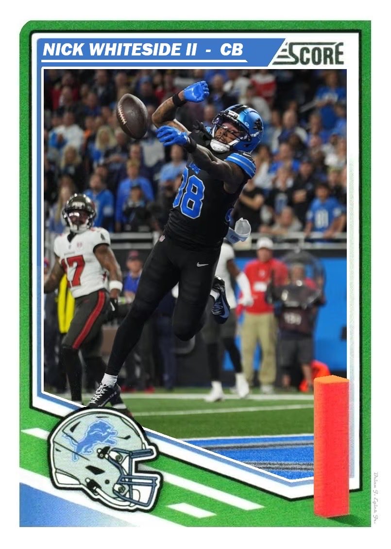 Detroit Lions Cornerback Nick Whiteside
Week 7 2025 Score 
#SeatBeltGang 🔒⬇️🦁
@lions <a href="/Nickwhiteside1/">Nick Da 1st</a> 😤 #OnePride