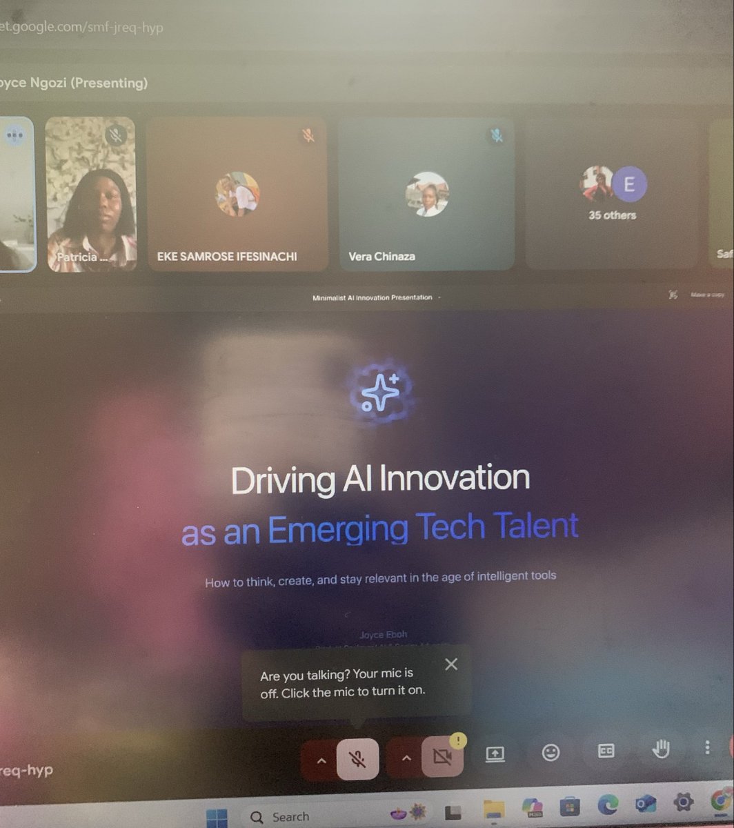 safiyyahmuha's tweet image. 🌟 I began the #CodeandCreateBootcamp Career Week yesterday, and it has already been an insightful and inspiring experience.
Yesterday’s session on “Driving AI Innovation as an Emerging Tech Talent” deepened my understanding of the role of AI in shaping the future. #TechForGood