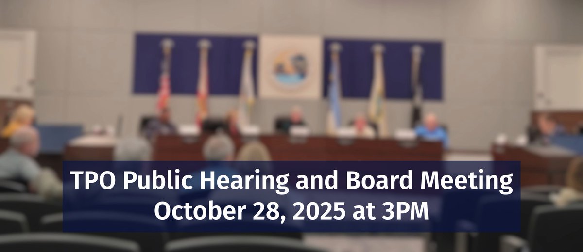 TPO Public Hearing &amp; Board Meeting
📅 Tuesday, October 28 | 🕒 3:00 PM 📍Marion County BOCC Auditorium, 601 SE 25th Ave, Ocala, FL 34471
Follow the links to view the meeting agenda packets 
Public Hearing Packet ocalamariontpo.org/wp-content/upl…
Board Meeting Packet ocalamariontpo.org/wp-content/upl…