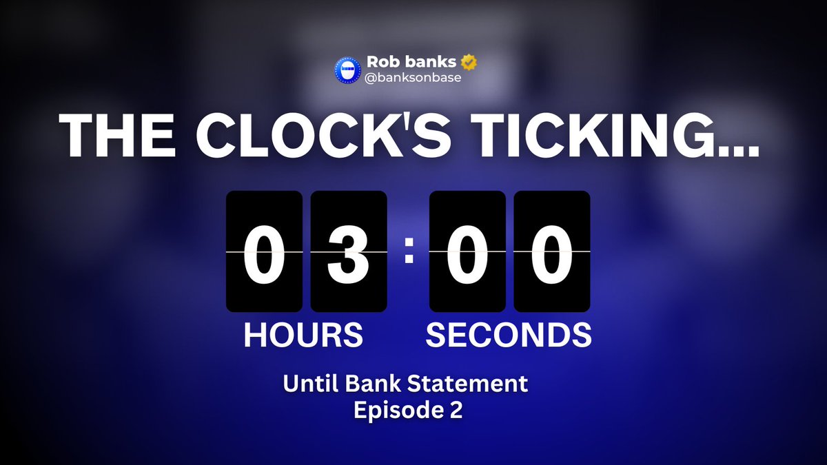 Rob Banks (@banksonbase) on Twitter photo 3 Hours Left.
The tone is set. The builders are ready.
What’s coming next isn’t noise — it’s narrative.
🎙 Bank Statement — Episode 2
🗓 Today • 2PM ET
SPACE: x.com/i/spaces/1nAKE…
50 USDC Giveaway (2 Winners of 25 USDC!)
To join:
👉 Like
👉 Retweet
👉 Tag 3 friends
Join 3 Hours Left.
The tone is set. The builders are ready.
What’s coming next isn’t noise — it’s narrative.
🎙 Bank Statement — Episode 2
🗓 Today • 2PM ET
SPACE: x.com/i/spaces/1nAKE…
50 USDC Giveaway (2 Winners of 25 USDC!)
To join:
👉 Like
👉 Retweet
👉 Tag 3 friends
Join