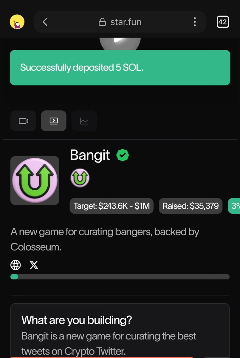 Just bought $1000 of <a href="/bangitdotxyz/">Bangit</a> on <a href="/stardotfun/">star</a> 

This will be a banger launch. Get it at the presale price 💰
