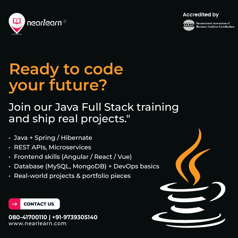 nearlearns's tweet image. Ready to code your future?
Join Nearlearn’s Java Full Stack Training and master in-demand technologies like Java, Spring, Hibernate, REST APIs, Angular/React/Vue, MySQL, MongoDB, and DevOps!
nearlearn.com
#JavaFullStack #CodingCareer #Nearlearn