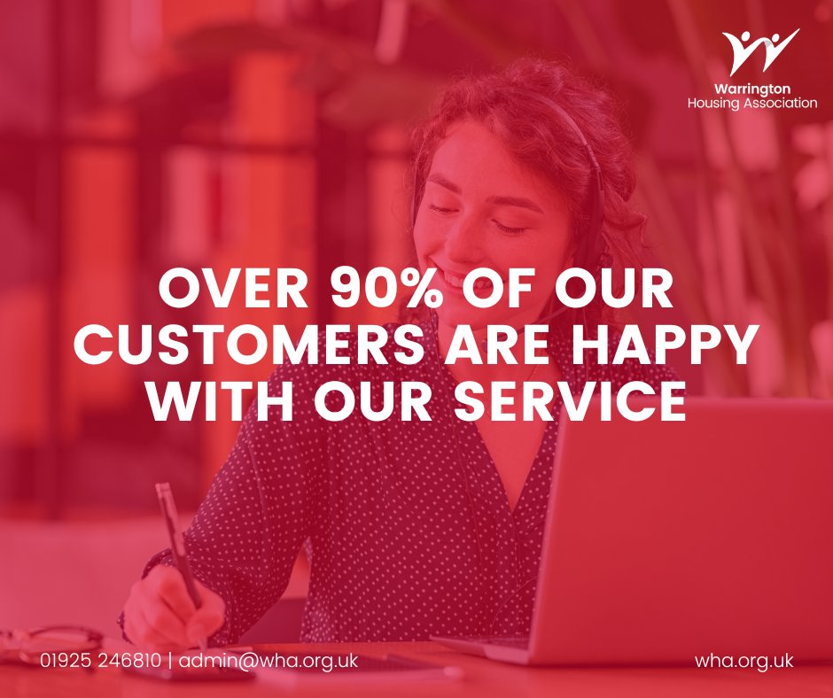 WHAorguk's tweet photo. 👏 Great news! Over 90% of our customers are satisfied with the overall service we provide at WHA.

We’re proud of this, but we’re not complacent. We’re listening to your feedback and focusing on areas for improvement, because your views really do matter. 💬 #Warrington https://t.co/tqZBblvWSk