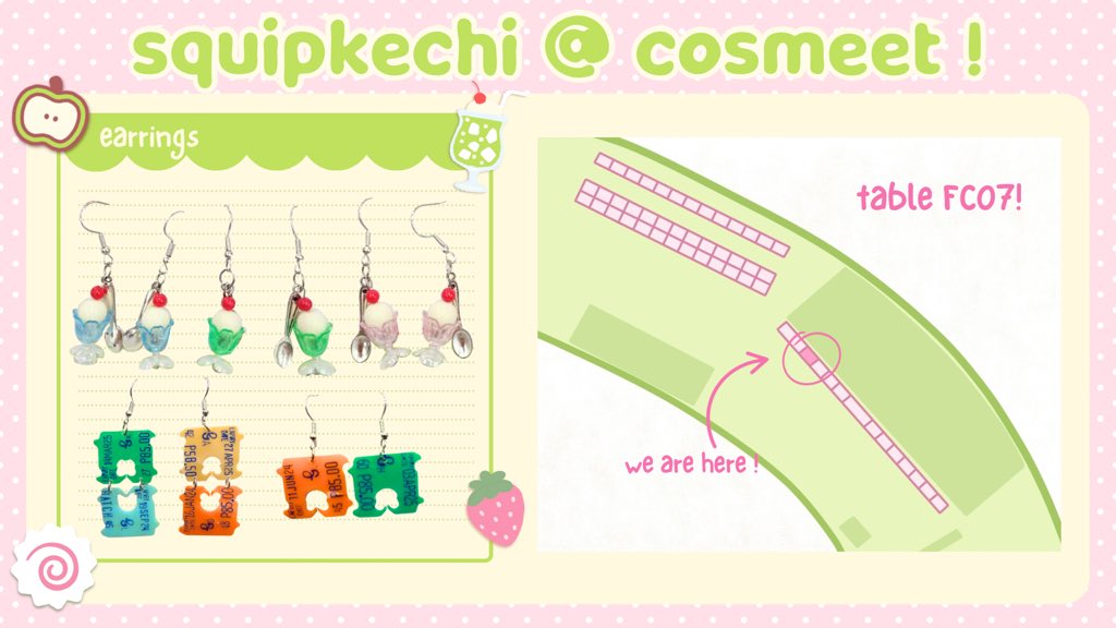 HIII!! 🍏

i’ll be tabling (er… consigning) with some friends from <a href="/meatonfire_/">Meat on Fire 🍖 @ 🍳</a> at #CosMeet2025 this weekend, october 25-26 at the crystal pavilion in okada manila!!  🎀

i’ll be selling persona, dunmeshi, dandadan, by the beat, vocaloid, etc! 🍀

#FanFairatCosMeet2025

+