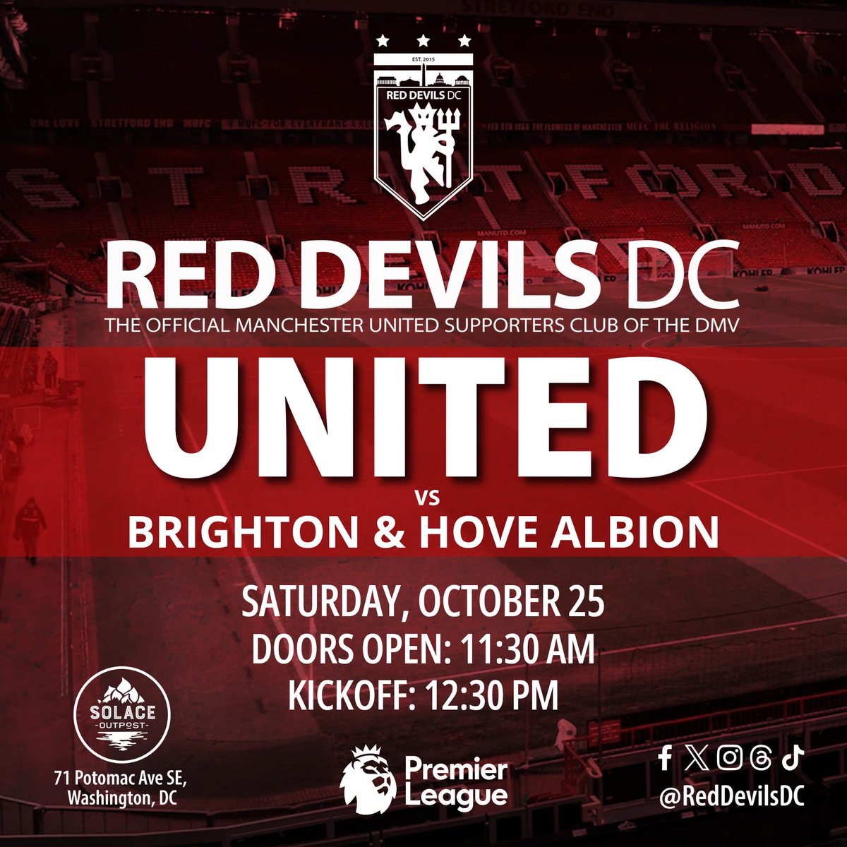 RedDevilsDC's tweet image. 🔴⚪️⚫️ Back-to-back. We go again!

Huge win last week — time to build on it.
Brighton next. Big performance needed!

Doors open Saturday 11:30 | KO 12:30
See you there. UTFR 🍻

@solacebrewing
#RedDevilsDC #MUFC #UTFR