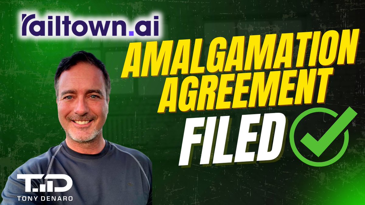 Tony_Denaro's tweet image. Railtown AIP MERGER Agreement FILED✅ in Canada $RLAIF youtu.be/K12eGmJymoQ?si… #Railtown #AIP #RLAIF  #AIcompanies