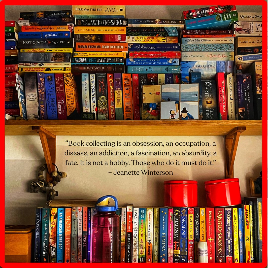 “Book collecting is an obsession… not a hobby. Those who do it must do it.”
– Jeanette Winterson

This is my neatly shelved version. Sometimes the ‘to read’ pile reaches the ceiling and looks like it might topple in the night. Still worth it.

#BookCollector #ReadersOfX #BookQuo