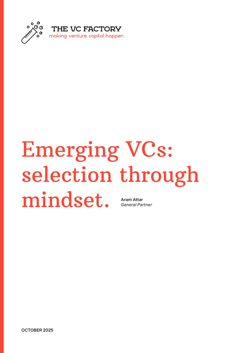 TheVCFactory's tweet image. Last Friday, I presented my report “Emerging VCs: Selection Through Mindset” to a select group of LPs and GPs in Austin.

The report shows how current LP evaluation methods can significantly benefit from incorporating a structured analysis of Emerging GPs’ mindset: how they…