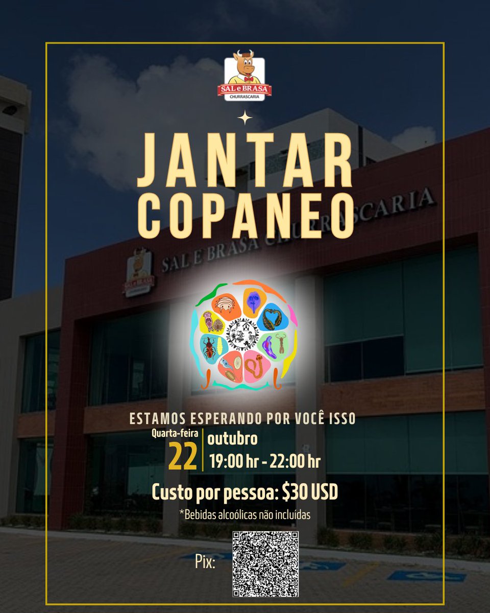 COPANEOINT's tweet photo. 🎉Jantar COPANEO 2025🎉

🗓 22 de outubro 19h - 22h
📍Restaurante Sal e Brasa, ao lado do Ritz Lagoa da Anta

Preço: 💲 R$150 por pessoa💲

👉Faça seu pagamento a partir do QR

📌 Observação importante: O jantar COPANEO é opcional e sujeito à disponibilidade de reservas. https://t.co/QBllzqg6qI