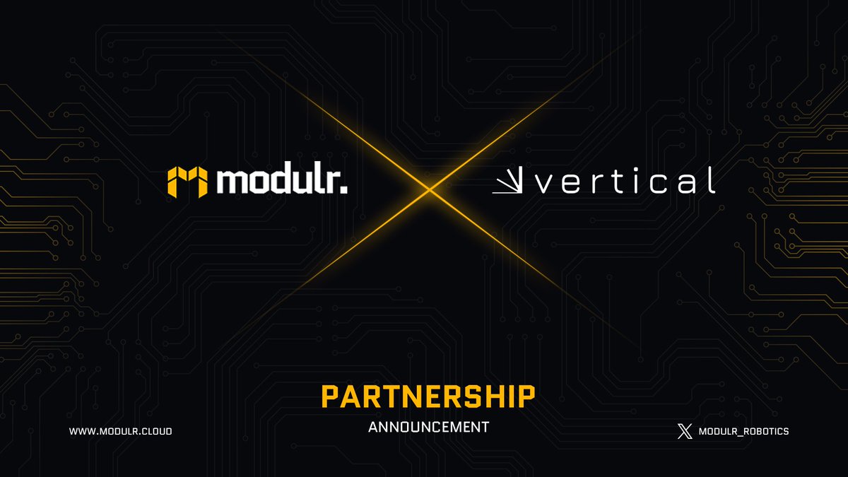 ⚡️Partnership Announcement⚡️

As Modulr prepares for the launch of our P2P robotics platform, partners like <a href="/Build_Vertical/">Vertical AI</a> are vital to helping our users improve robotics performance and data.

This integration will allow users/companies on our network to customize any robot and