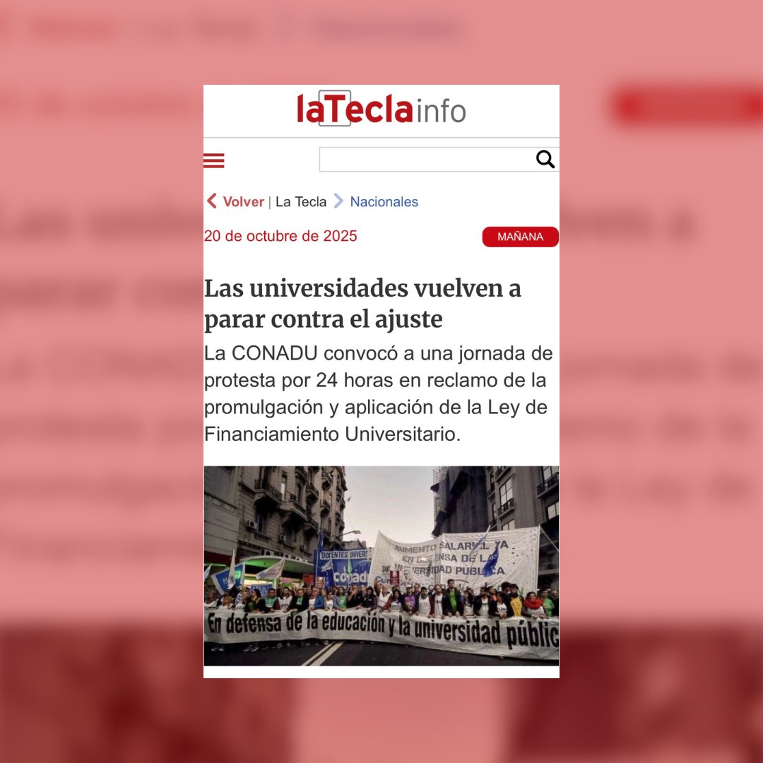 La universidad pública nos da las herramientas para construir nuestro propio camino y el de un país más justo.
Defenderla no es una consigna, es una responsabilidad colectiva.
Cada ajuste que la debilita es un golpe al futuro, a la igualdad y al conocimiento como motor de