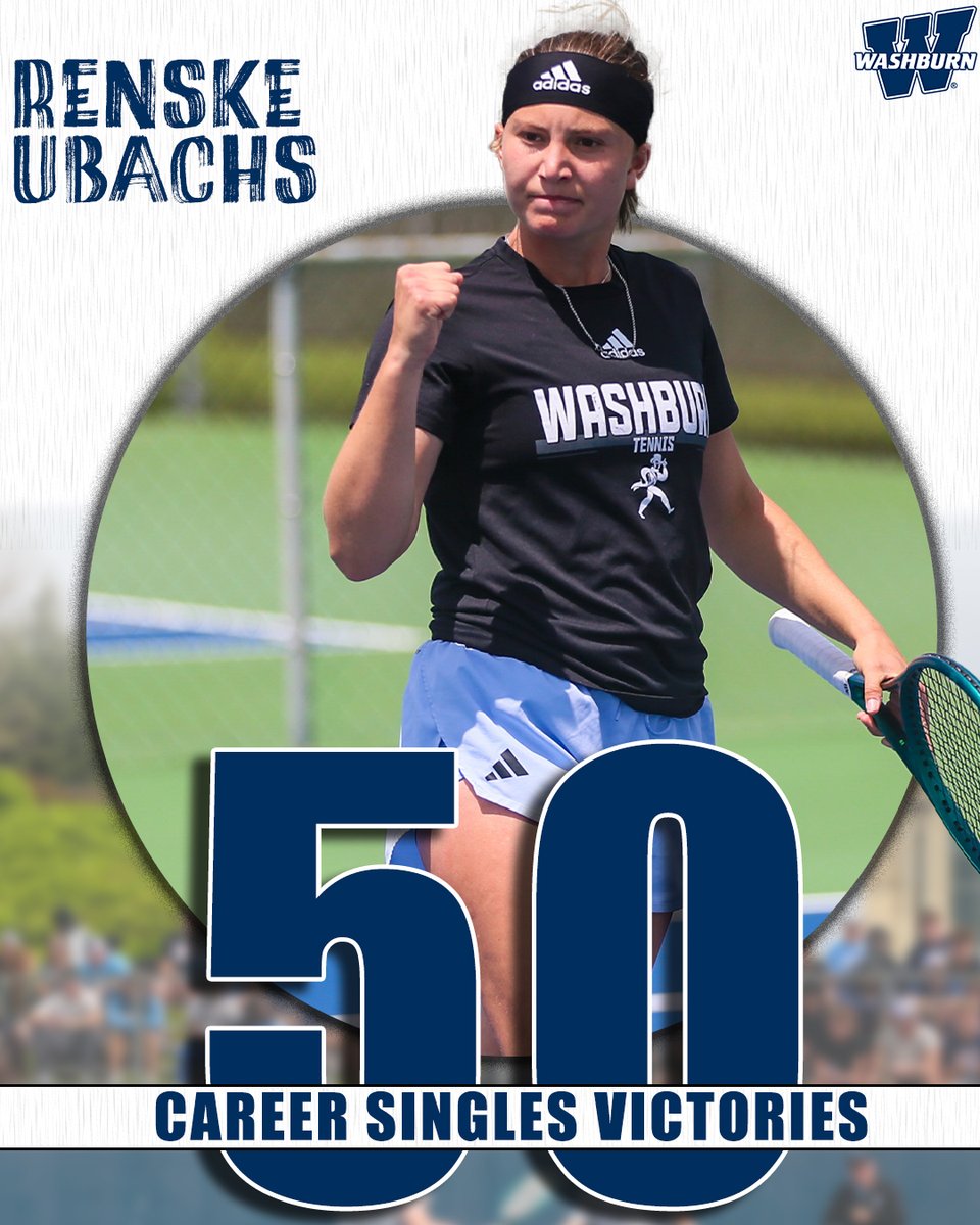 🔷 No. 50 for our No. 1 🔷

Congratulations to Renske on reaching 50 career singles victories at Washburn over the weekend at the ITA Cup! #GoBods