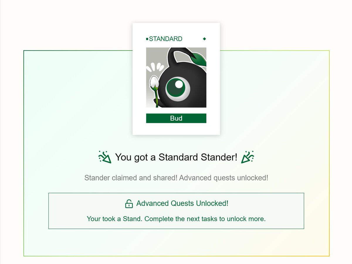 Claimed my @StandX_official ID.     

Most of you didn’t make it.     

I’m not most of you.      

Stand.     

 community.standx.org/api/share?user…