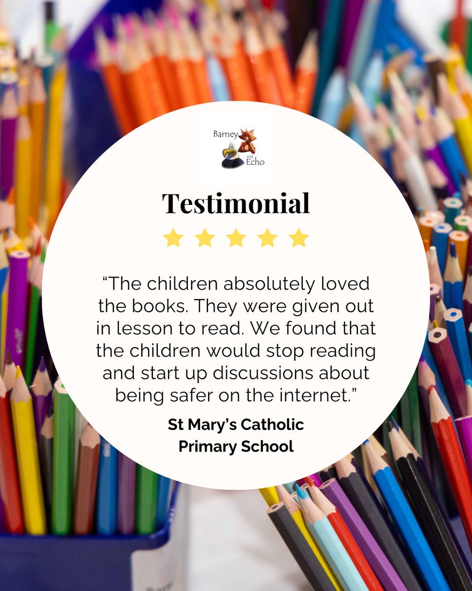 What an AMAZING testimonial from a school that received our Caught in the Web resources! #awardwinning #barneyecho #barneyechobooks #Testimonial #Education #internetsafety #primaryeducation #teaching #learningisfun #teachingresources