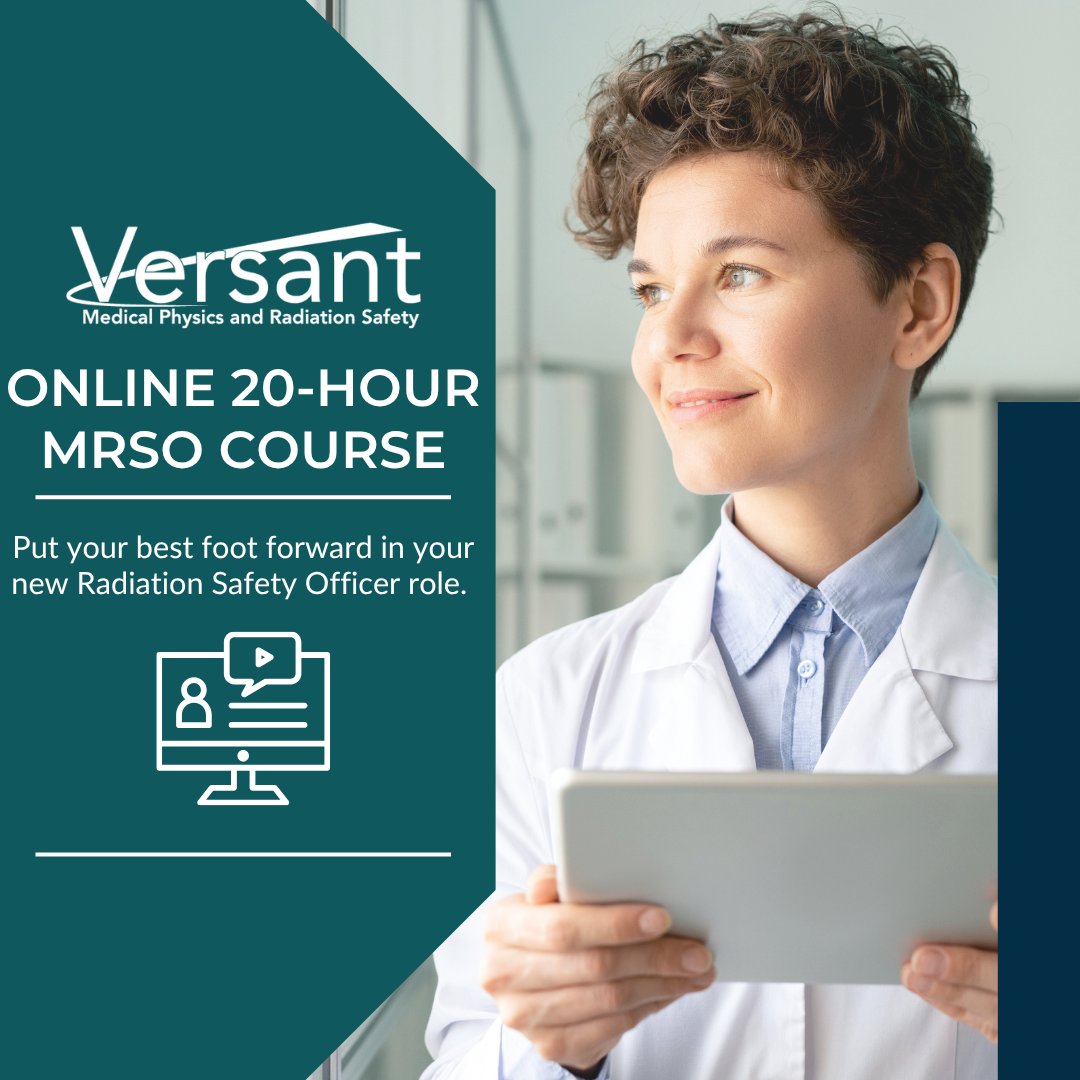 VersantPhysics's tweet image. Ready to excel in your new Radiation Safety Officer or Assistant RSO position? Get ahead of the game and boost your confidence with our expertly crafted Online MRSO course 👉 versantphysics.com/online-mrso-co…

#rso #asro #radsafety #mrso #CECs #onlinetraining