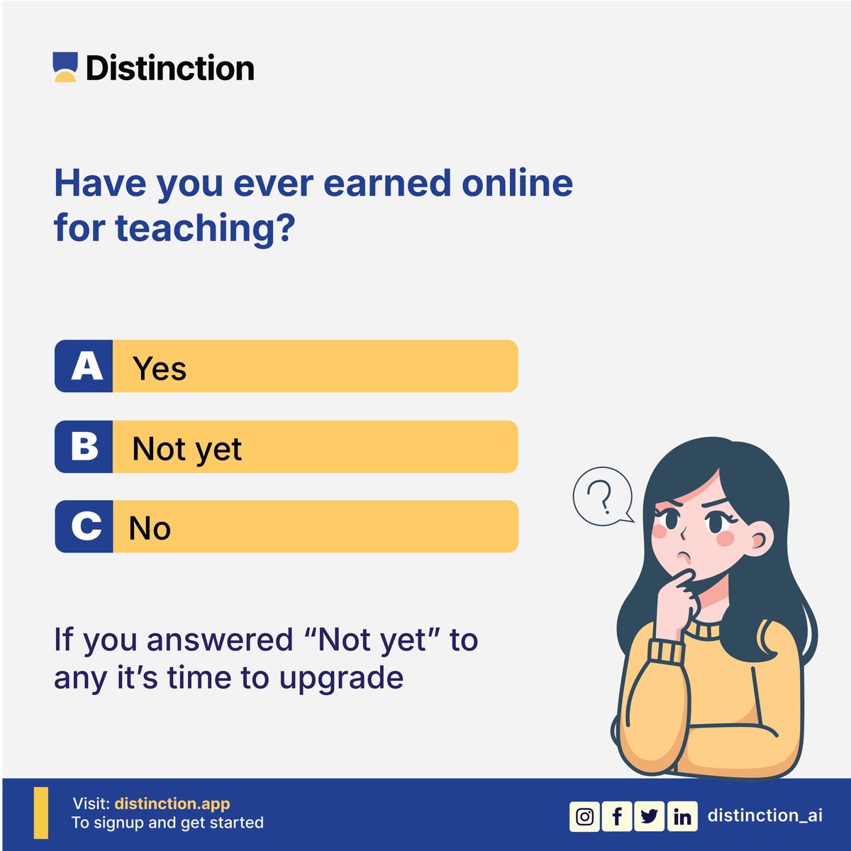 getDistinction's tweet image. Still creating courses the old way? 👀
AI can do it in minutes — and pay you for it.
Join Create &amp;amp; Earn today (₦50M reward pool).

👉 distinction.app/earn-with-expe…  

#CreateAndEarn #Distinction #FlexiSAF #CreateWithDistinction