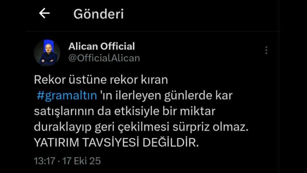 4 gün önce yazdığım gibi beklediğim düşüş gerçekleşmiş oldu... #altın
YATIRIM TAVSİYESİ DEĞİLDİR