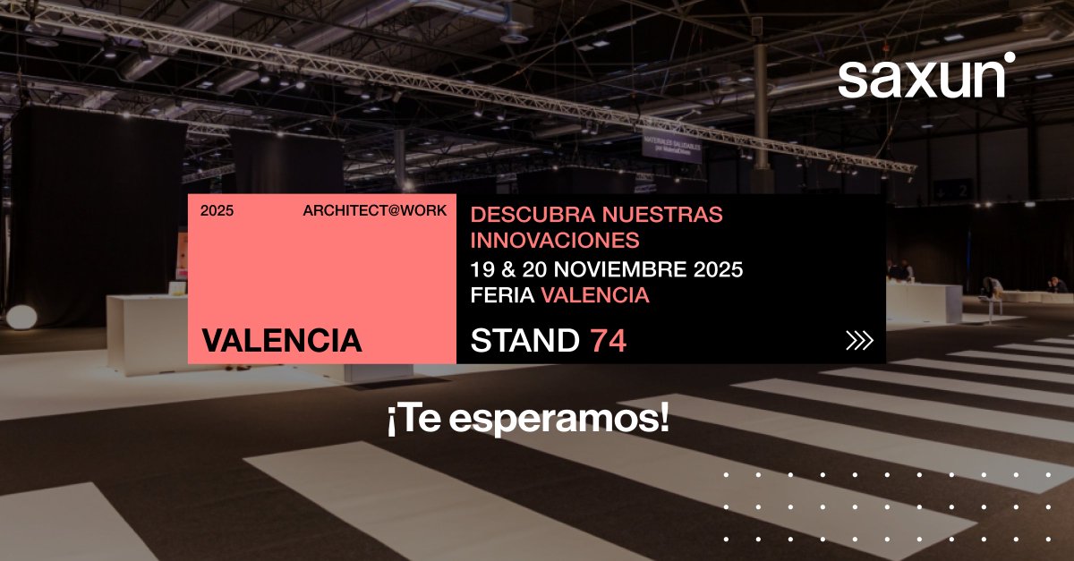 En noviembre, ARCHITECT@WORK celebra una nueva edición en Valencia, y Saxun estará presente como una de las marcas expositoras seleccionadas.

Te invitamos a descubrir:
✅ Serie Luxia
✅ Wind Screen Neo

📅 19 y 20 de noviembre
📍Stand 74 · Feria Valencia

#Architect