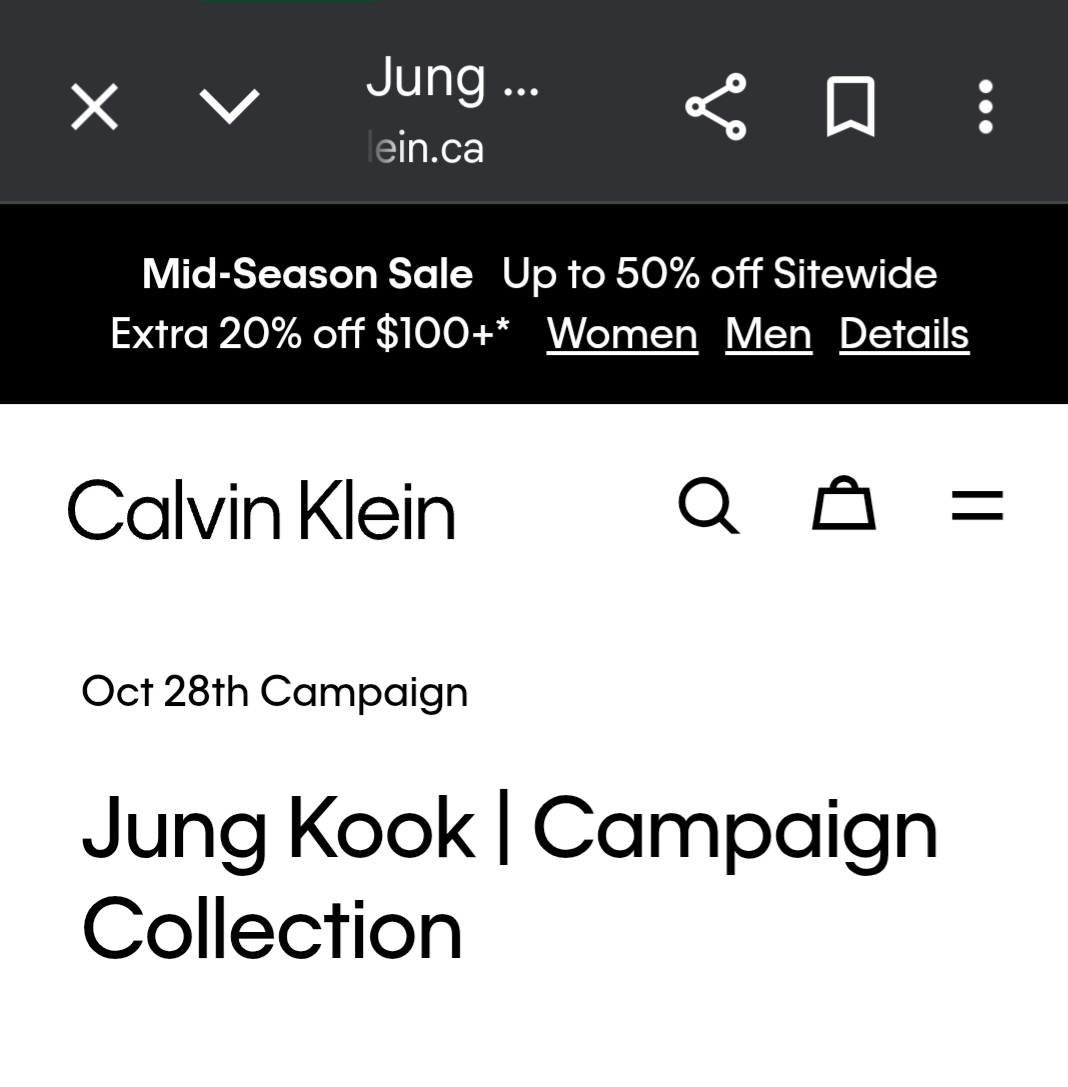 De acordo com o site da Calvin Klein, a nova campanha com Jungkook será lançada em 28 de outubro 🗣️🗣️🗣️

JUNGKOOK FOR CALVIN KLEIN
#JUNGKOOKxCALVINKLEIN