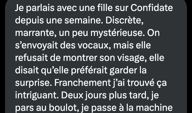 Confidate 😈 (@confidate_fr) on Twitter photo Il a reconnu la voix de sa collègue au pire moment 😬
(1/3) Il a reconnu la voix de sa collègue au pire moment 😬
(1/3)