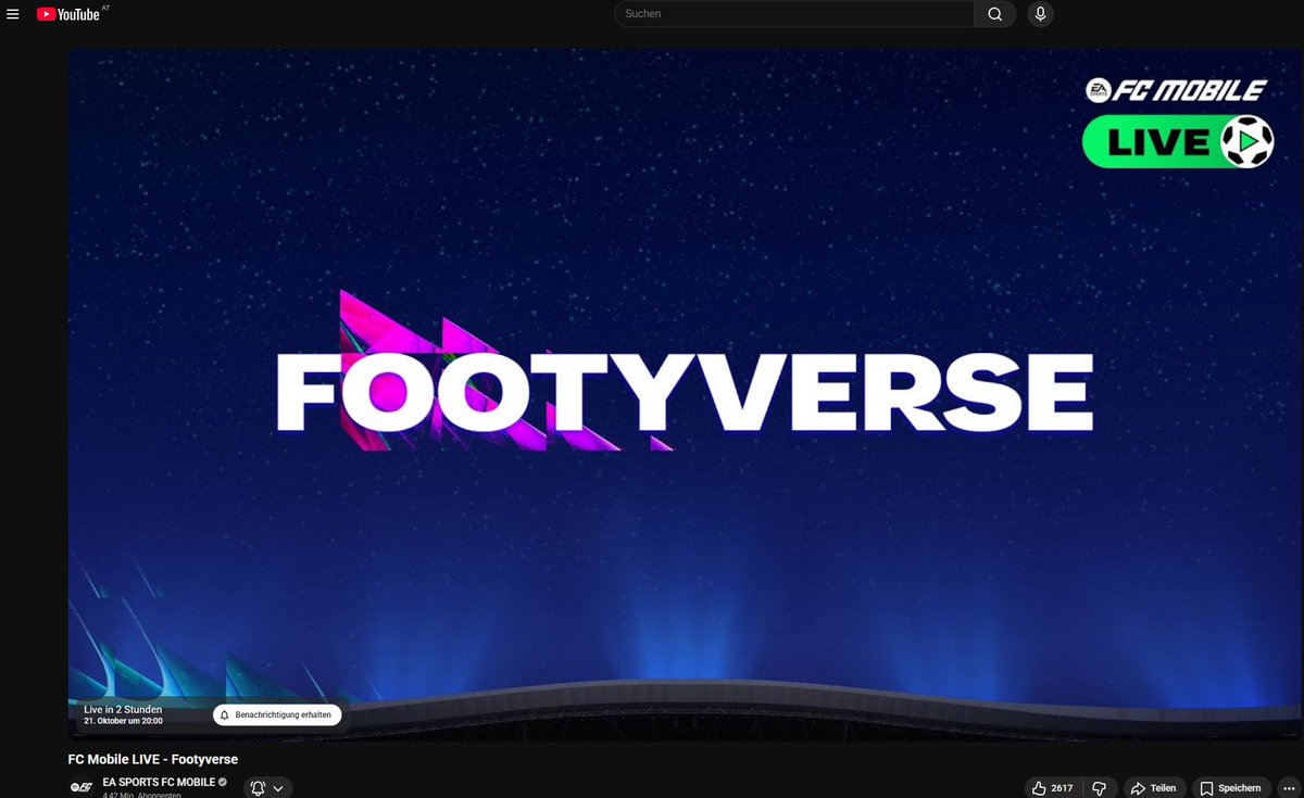 Don't forget the EA #Livestream  today, in 2 hours!

See you afterwards on #Twitch to discuss all the #footyverse #news and what to do. (in 3 hours!)

join here: ⏩twitch.tv/f2pfreaks 🙃

<a href="/purefootball_x/">Pure Football</a> <a href="/GigaXGame/">GIGA GAME</a> <a href="/Enzo9CFC/">ENZO</a> <a href="/Jacobek08/">JACOBinho®</a>