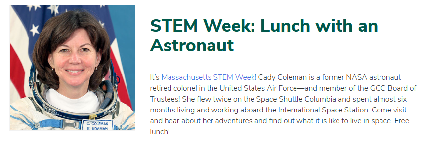Astro_Cady's tweet image. So excited to be participating in #STEMweek at @GfldCommCollege - there&apos;s no place like home! 
gcc.mass.edu/events/stem-we…
#MassSTEMWeek