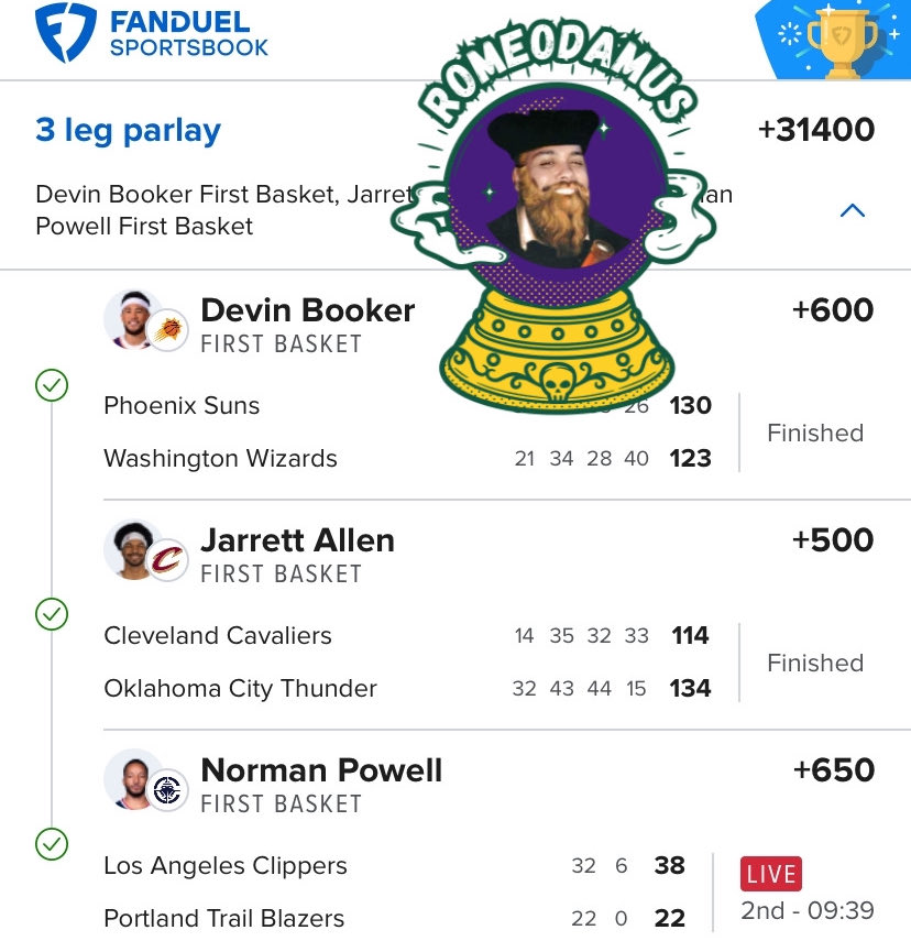 Romeodamus's tweet photo. Reminiscing about some of the big wins from NBA last season. More to come.
TMThread Discord
Link in replies
#GamblingTwitter #GamblingX #TheMoneyThread #TMThread #DubClub #Romeodamus #TMT https://t.co/OA7NeNiOPz
