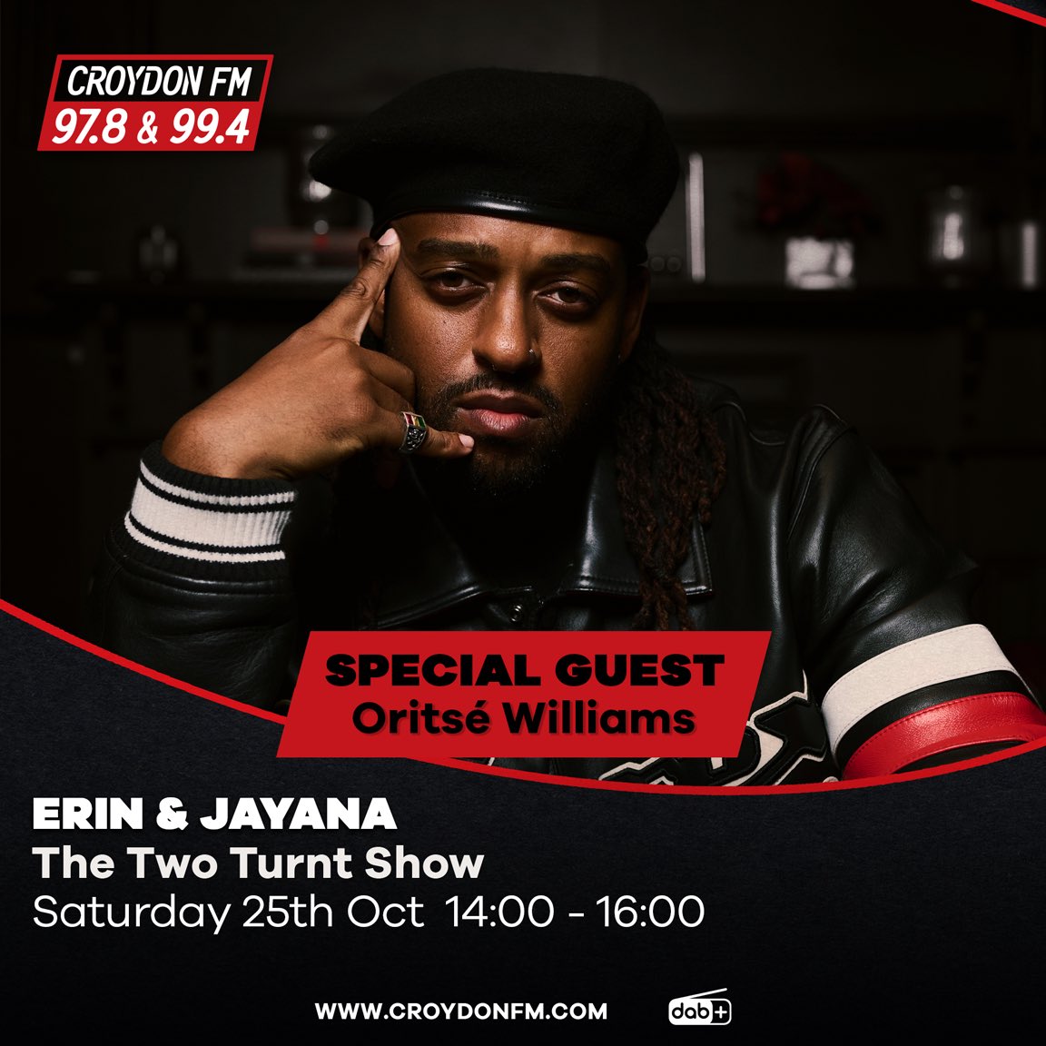 CroydonFM's tweet photo. Final guest line up for the month of October

97.8 + 99.4 FM | https://t.co/SMYblotIOf stay locked! https://t.co/7IBdHcasct