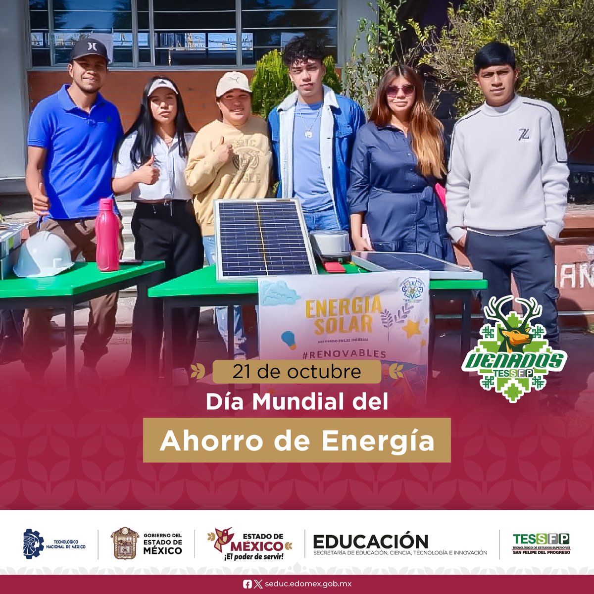 TESSFP_Edomex's tweet image. 💡🌍 Hoy conmemoramos el #DíaMundialDelAhorroDeEnergía 🌿
En el #TESSFP promovemos una cultura de responsabilidad y sostenibilidad. 🌎💚
Cada acción cuenta: apaga, desconecta y cuida. ⚡️
#OrgulloVenado 🦌 #EnergíaSustentable #TESSFPVerde