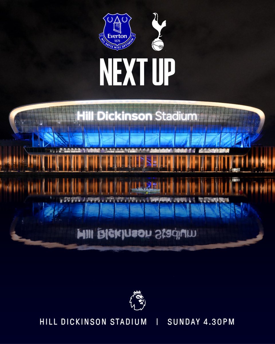 Everton's tweet image. Next up at Hill Dickinson Stadium. 🔵
#EVETOT 🔜
