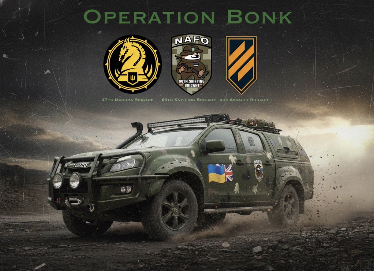 Helps us complete Operation Bonk.

Providing two NAFO Truck 3.0 to The 3rd Assault Brigade and 47th Magura Brigade. 

They need these now whilst Russia is continuing its offensive….. please help get this out there, and please consider donating. 

help99.co/patches/brickt…