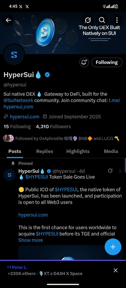 <a href="/Community_Sui/">Sui Community💧</a> <a href="/hypersui/">HyperSui💧</a> Tagging my friends ✍️:
🌱<a href="/Diana_rose56/">D I A N A 🤗</a> 
🌱<a href="/sattascan/">Ms Santa</a> 
🌱<a href="/Sapa_abode/">Clever lad</a> 

#SUI : 0xee77bdb0b33f83c7728436b39c0ba90d022cf3fc30a49b86a1f72e6c65793b51

Followed <a href="/hypersui/">HyperSui💧</a> &amp; <a href="/Community_Sui/">Sui Community💧</a> ✅
Retweet ✅✅
Bookmarked ✅
Notification On ✅

Thanks for this amazing opportunity I really