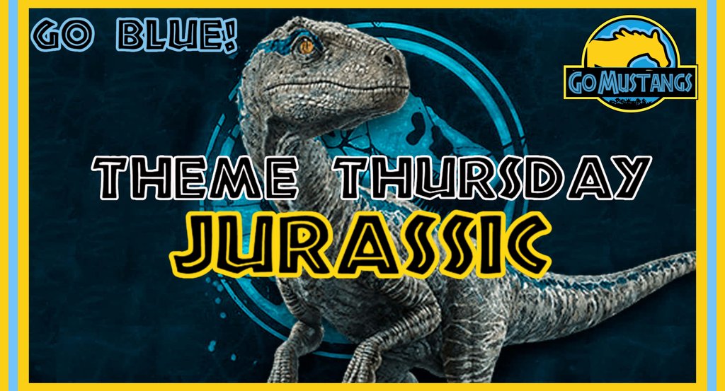 🩵🦖 Theme Thursday: Jurassic Edition! 🦕💛
Get ready to stomp through the halls like a true Mustang-saurus!
Pull out your dino gear, roar with pride, and show that Columbia Blue spirit! 
Let’s make this Thursday prehistorically awesome!
#1PRIDE