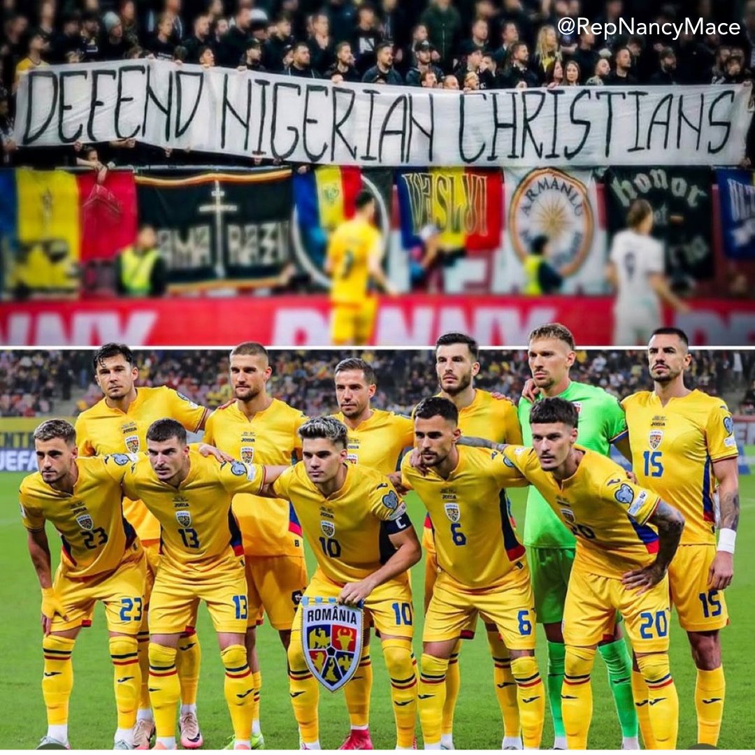 DEFEND NIGERIAN CHRISTIANS.

Romanian fans at the World Cup Qualifier said what some world leaders fear to confess: faith in Christ is worth defending.

Islamic terrorists are killing believers for worshipping Christianity while the world is looking the other way.