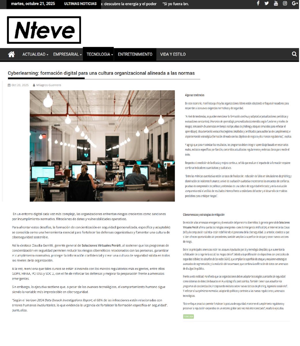 svirtuales's tweet image. #tecnologia #cyberlearning #compliance #cumplimiento #ciberseguridad

Cyberlearning: herramienta clave para reducir riesgos y garantizar el cumplimiento normativo

nteve.com/2025/10/20/cyb…