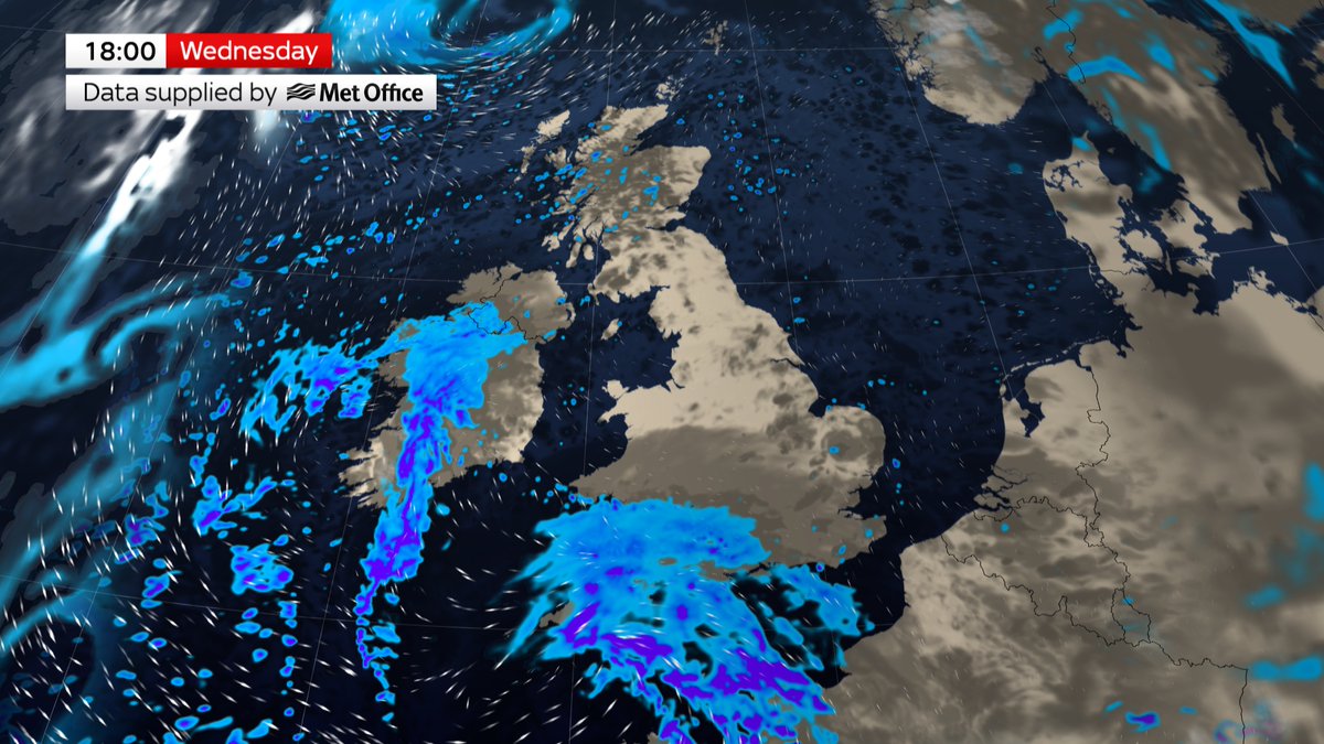 Mostly fine tomorrow, but there'll be a few showers in the north before more general rain reaches parts of Ireland and southwest Britain later. Temperatures will be near average. news.sky.com/weather