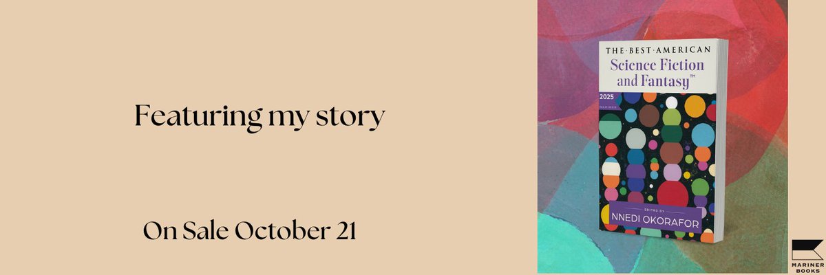 Yooooo I can't believe this day is finally here! A story of mine is featured in Best American Science Fiction and Fantasy 2025 by <a href="/MarinerBooks/">Mariner Books</a> of HarperCollins! One of the Big 5! I'm tripping out, man! Buy the book and read my horror love letter to hip hop!