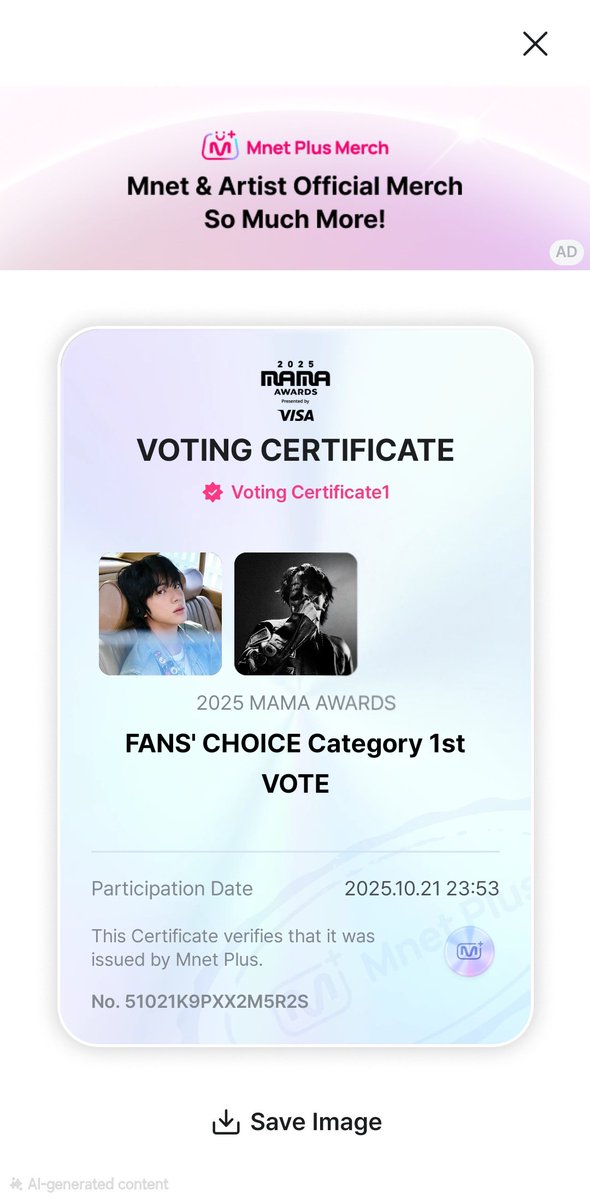I’m voting #Jin for the #2025MAMAVOTE

RT or REPLY

LET'S GOOOO!