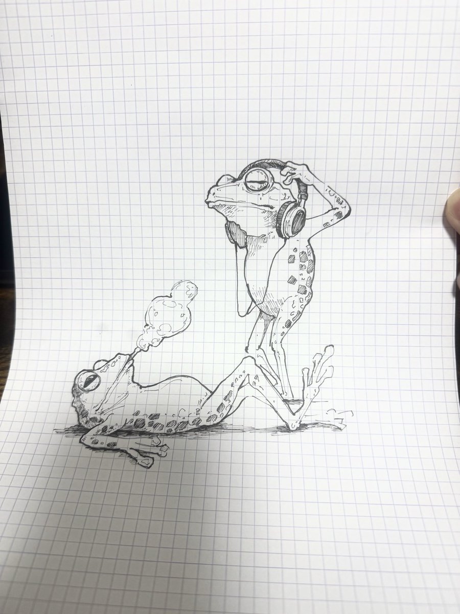 カエルを描く仕事