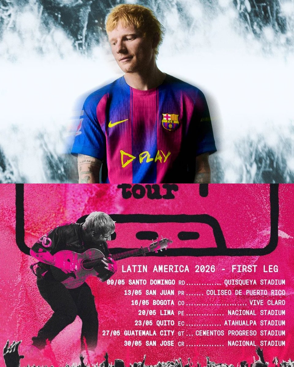 El cantautor británico Ed Sheeran se presentará el próximo 23 de mayo de 2026 en el Estadio Olímpico Atahualpa.
