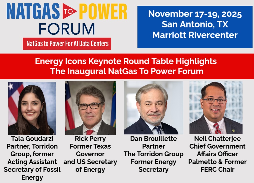 LDCForums's tweet image. Energy Icons Keynote Round Table Highlights The Inaugural NatGas To Power Forum. Full Agenda released this week! See confirmed speakers and agenda highlights here - lnkd.in/gNbsRBjx
Website: lnkd.in/g9Z4ZdWi
#energy #naturalgas #aidatacenters #power #ldcgasforums