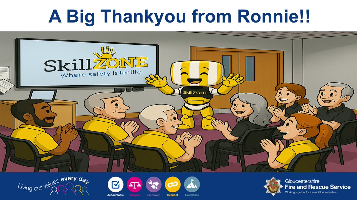 GlosSkillZone's tweet image. 🤖💛 A Big Thank You from Ronnie and the SkillZONE Team! 💛🤖

Want to get involved or book a free Home Fire Safety Check?
👉 Visit orlo.uk/vGOu1
👉 Visit orlo.uk/BaxOy

#SkillZONE #GFRS #ThankYouVolunteers #CommunitySafety #FireSafety #TeamSkillZONE