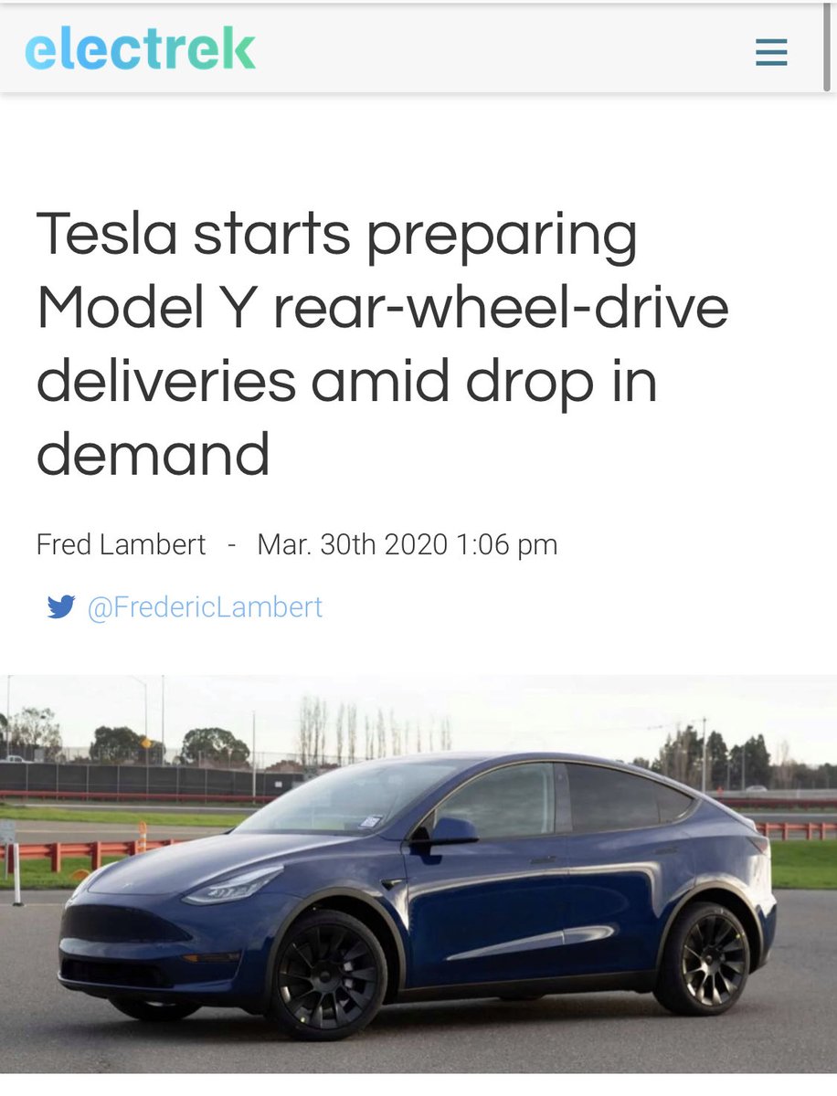 Five years ago Fred Lambert started raising concerns about demand for the Model Y. 

Model Y went on to become the single best selling car model on Earth. Gas powered or electric. Oops. 🤥