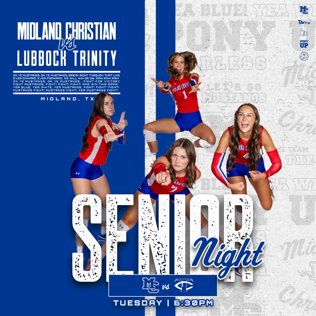 MCSMustangVB's tweet image. 💙Senior Night✨
⏰ 6:30 PM
🆚 Lubbock Trinity
🏟️ McGraw Event Center 
📍 Midland, TX