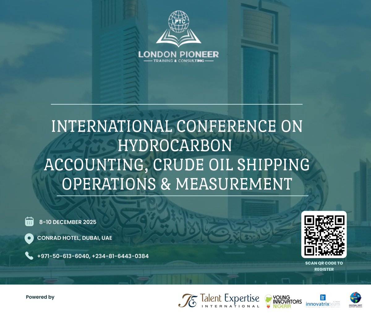 yinigeria's tweet image. Registration is now open for the 2025 International Conference on Hydrocarbon Accounting, Crude Oil Shipping Operations &amp;amp; Measurement!

This December, global policymakers, researchers, and industry leaders will gather in Dubai, UAE, to explore the future of transparency,…