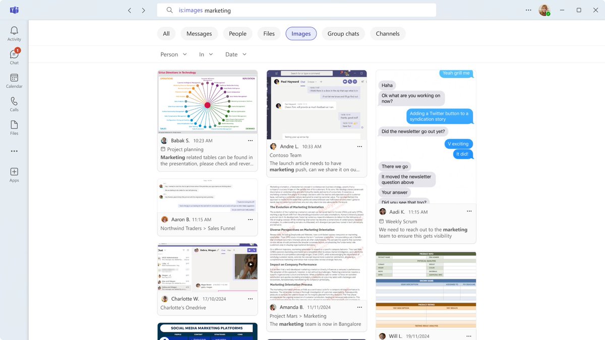 iammichaelshabi's tweet image. Imagine needing that one screenshot you sent on Teams…
and scrolling for ages 😩
Now you can search by image — type a name or keyword and Teams finds it instantly.
No more “I swear I sent it” moments 😂