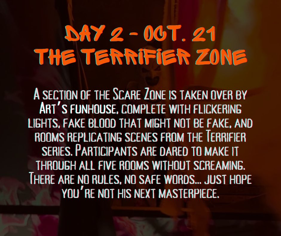 IVESscene's tweet photo. DAY 2: 𝗧𝗛𝗘 𝗧𝗘𝗥𝗥𝗜𝗙𝗜𝗘𝗥 𝗭𝗢𝗡𝗘. #IVESFrightFest #IVESEvent https://t.co/KI8LXc3rRN