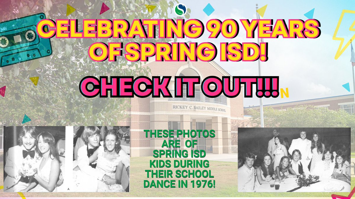 SpringISD's tweet image. Check out these awesome throwback pics from a 1976 school dance — proof that our students have always had style and spirit! 🎶
