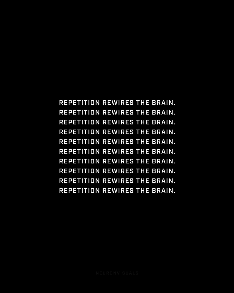 neuronvisuals's tweet image. You don’t rise to the level of your goals, you fall to the level of your habits.
Repetition is reprogramming. Every rep, every routine, every small choice is wiring your future self.